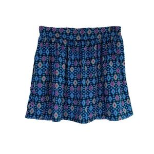 Socialite Aztec Pattern Elastic Back Skater Skirt